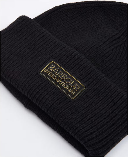 Beanie Masculin Căciulă cu Tricotaj Rib în culoarea Negru