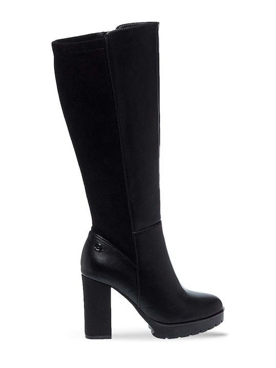 Parex Synthetic Leather Women's Boots with Zipper Black