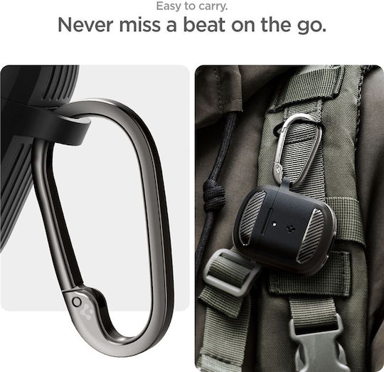 Spigen Rugged Armor Θήκη Σιλικόνης σε Μαύρο χρώμα για Google Pixel Buds Pro