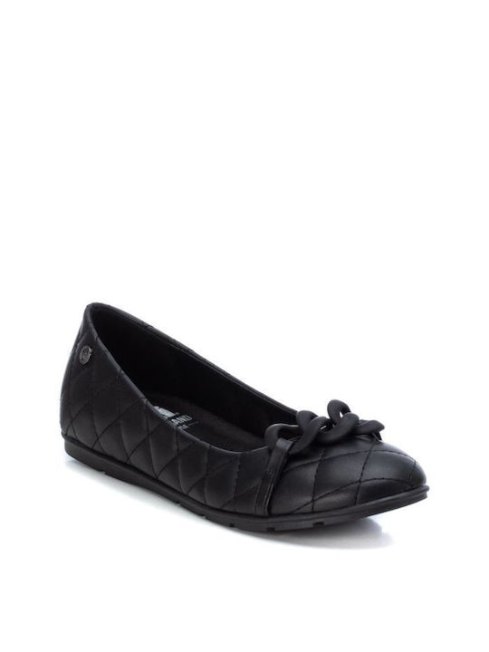 Xti Leather Ballerinas Black