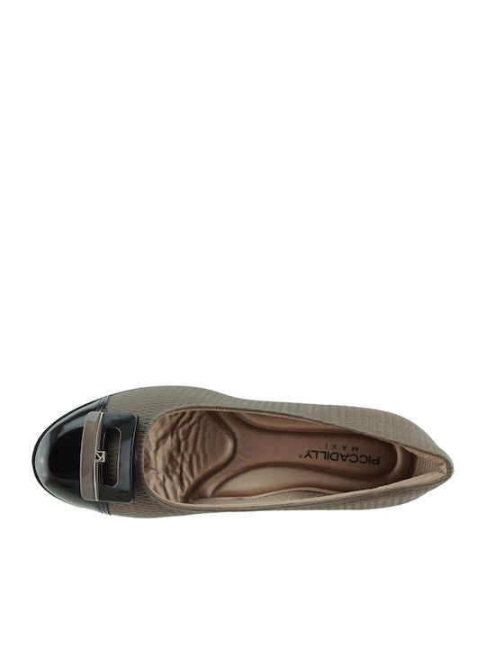 Synthetic Leather Ballerinas Brown