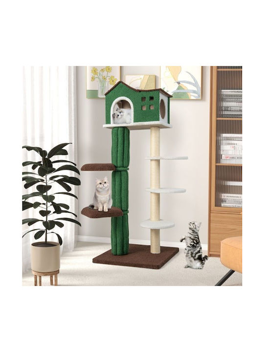 Costway Scratching Post Cat Trees Green Height 153cm