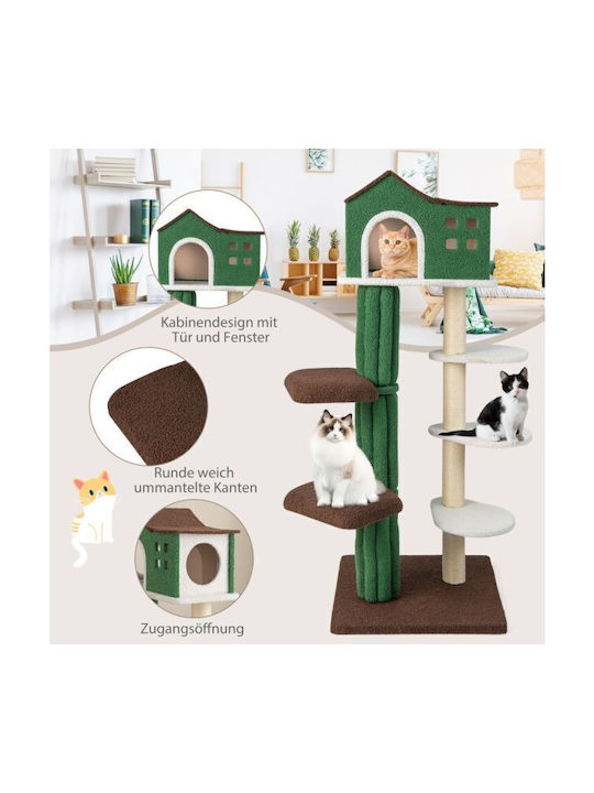 Costway Scratching Post Cat Trees Green Height 153cm
