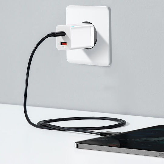 Baseus Baseus Kabelloser Handyladegerät mit USB-A und USB-C Ausgangsanschlüsse 30W Stromlieferung Schwarz (C Super Si Pro)