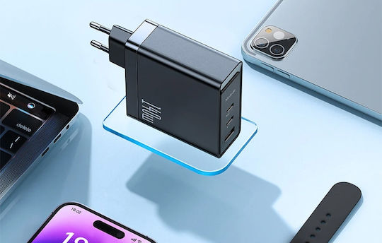 Mcdodo Φορτιστής Χωρίς Καλώδιο GaN με Θύρα USB-A και 2 Θύρες USB-C 140W Μαύρος (GaN CH-2911)