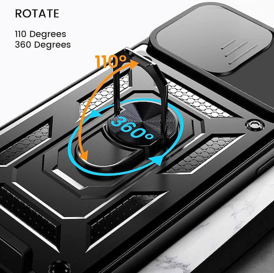 Techsuit CamShield Series Back Cover Plastic / Silicone Black (Honor 90 Lite)