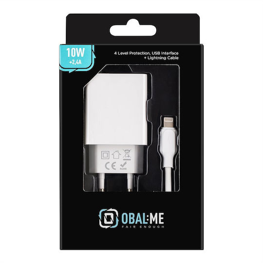 Obal:Me Incarcător Cu Port USB-A Și Cablu Lightning 10W Alb (10W1UWH-L)