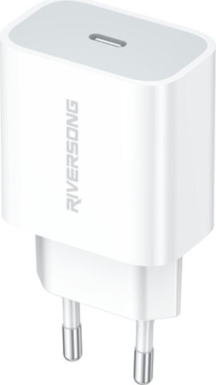 Riversong Φορτιστής Χωρίς Καλώδιο με Θύρα USB-C 20W Λευκός (AD75CEUW)