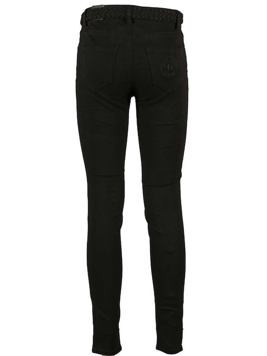 Gaudi Women's High-waisted Fabric Trousers in Skinny Fit Black