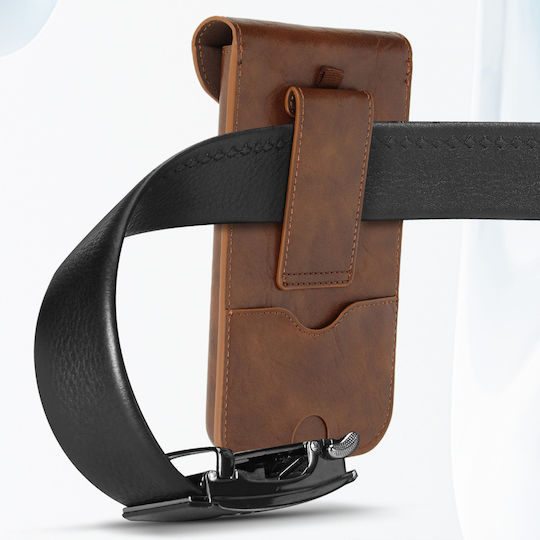 Калъф за колан Avizar Вертикален за смартфони до 6.7'' Тъмнокафяв
