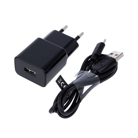 Maxlife Charger with USB-A Port and Cable micro USB Blacks (MXTC-01 1A)