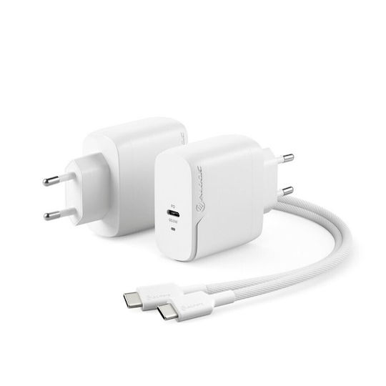 Alogic Mobile Phone Charger with USB-C Port and USB-C Cable 65W Power Delivery White