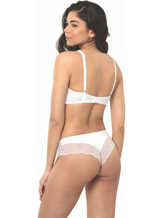 Norddiva Unterwäsche-Set für Damen BH mit Brasilien Weiß