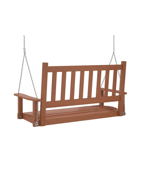Leagăn suspendat 2 sloturi Lemn Maro Rezistență până la 220kg L115xL65xH63cm