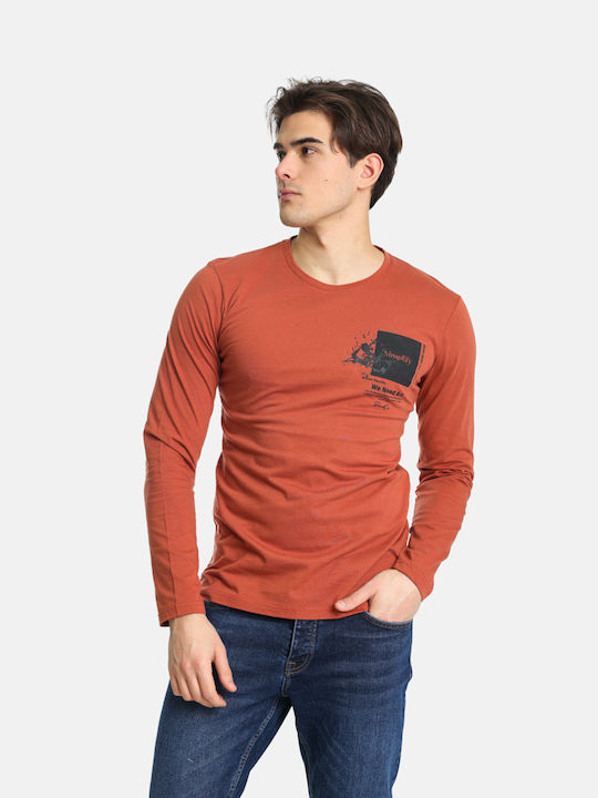 Life Style Butiken Men's Long Sleeve Blouse Orange