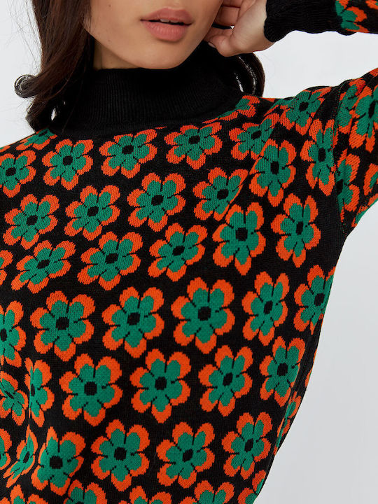 Γυναικείο Crop Πουλόβερ Floral Μπεζ