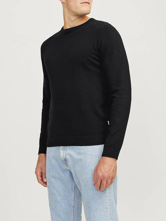 Jack & Jones Crew Neck Ανδρικό Πουλόβερ Μακρυμάνικο Black