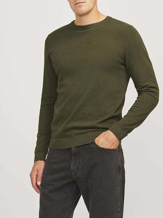 Jack & Jones Crew Neck Men's Long Sleeve Sweater Forest Night Olive