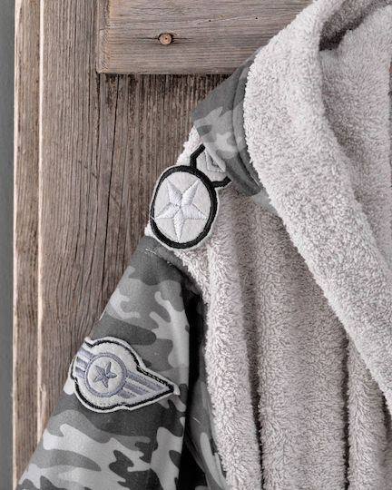 Rythmos Kids Hooded Bathrobe Army Blue