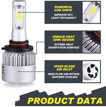Lămpi Autoturismului HB4-9006 Canbus LED 4300K Alb natural 12-24V 72W 2buc