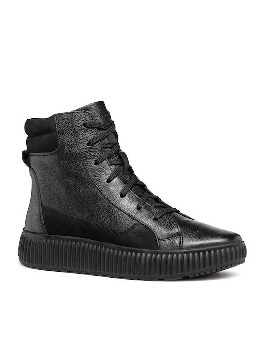 D Graisy Leather Women's Ankle Boots Black