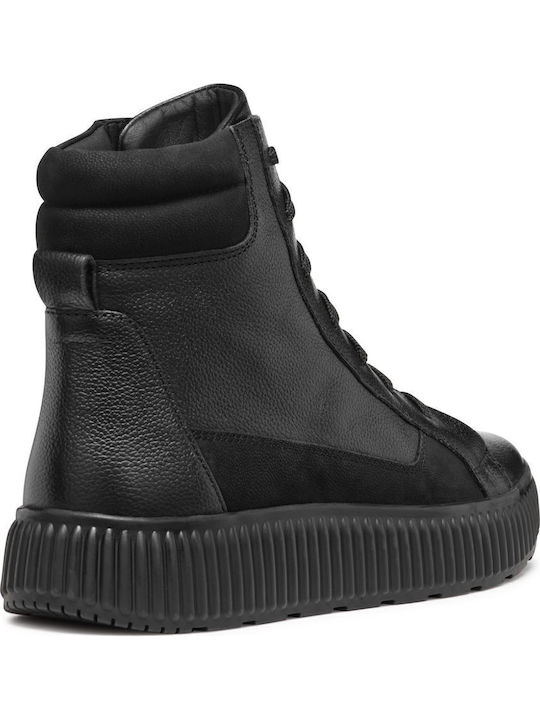 D Graisy Leather Women's Ankle Boots Black