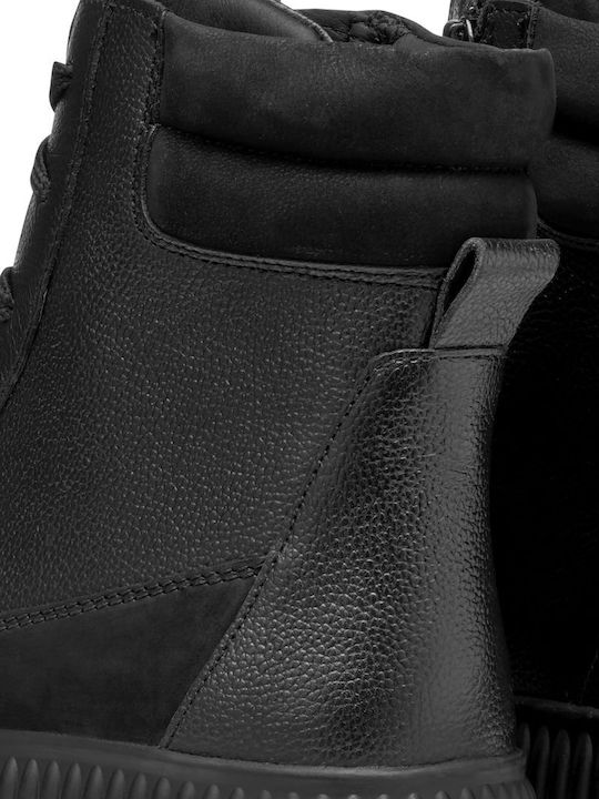 D Graisy Leather Women's Ankle Boots Black