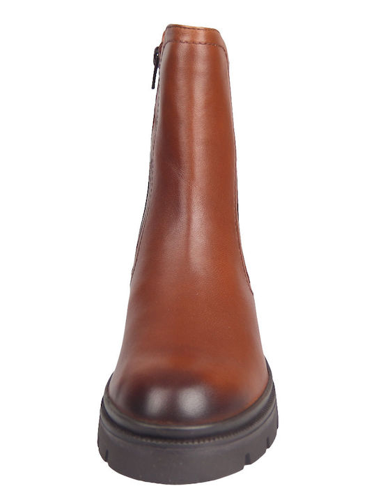 Ghete Dama din Piele Ankle Boots Tabac maro