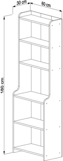 Bibliothek Neat Naturholzfarbe 60x30x180cm