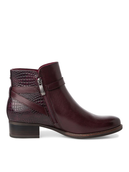 Tamaris Leather Women's Ankle Boots Burgundy