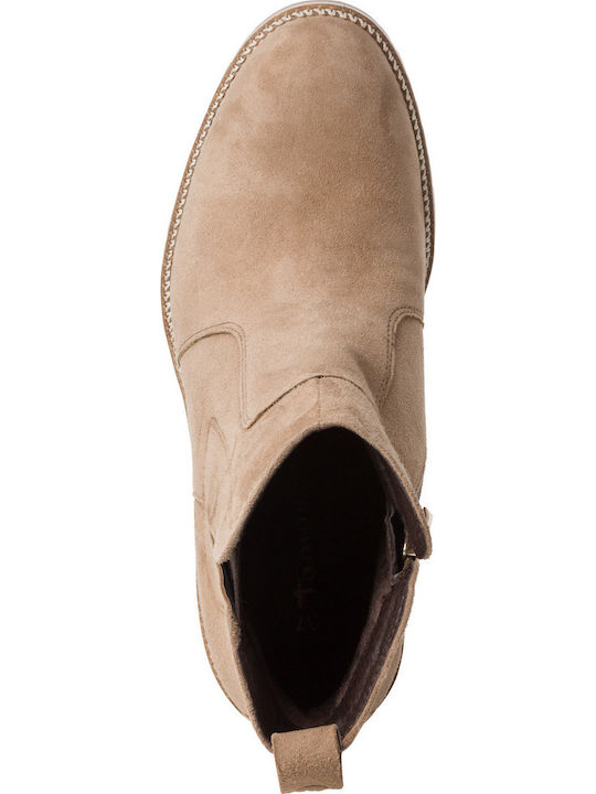 Leder Stiefeletten Damen Beige