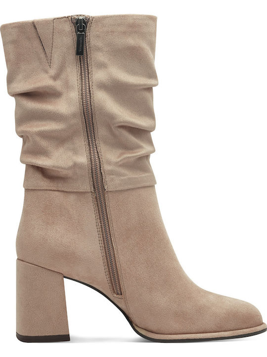 Women's Ankle Boots with Medium Heel Beige