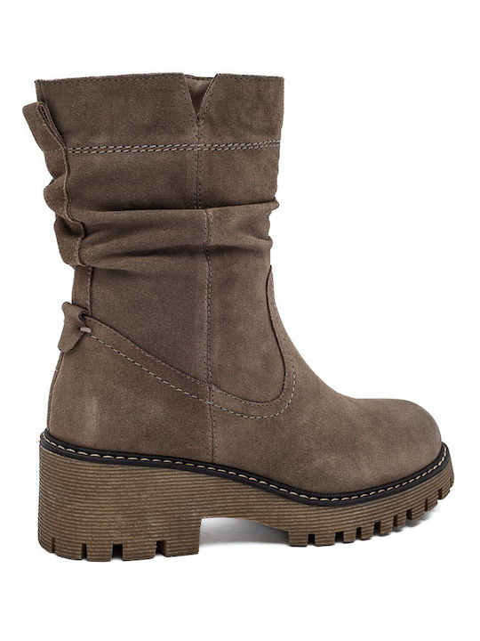 Leder Stiefeletten Damen Braun