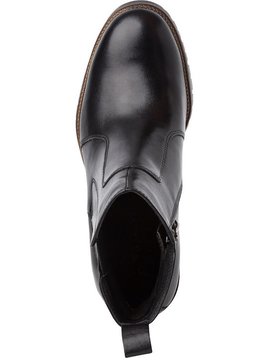 Leder Stiefeletten Damen Schwarz