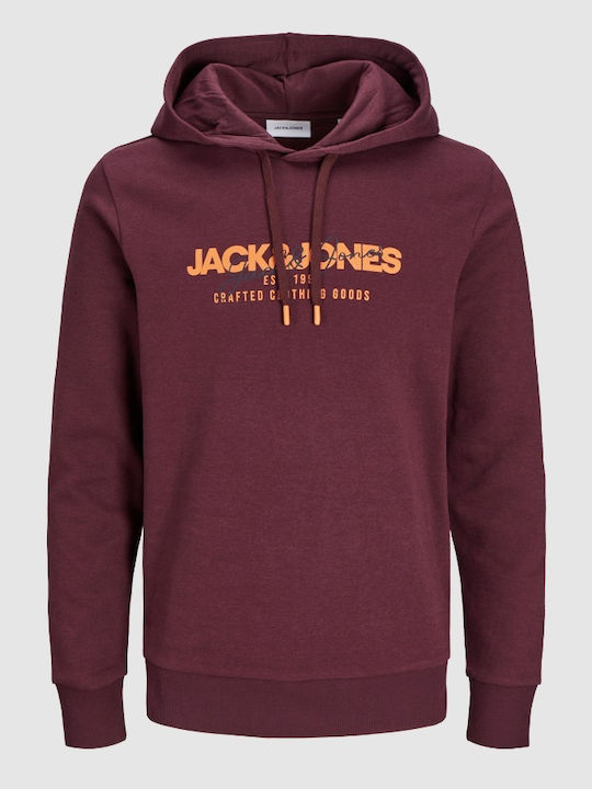 Jack & Jones Men's Sweatshirt with Hood Bordeaux