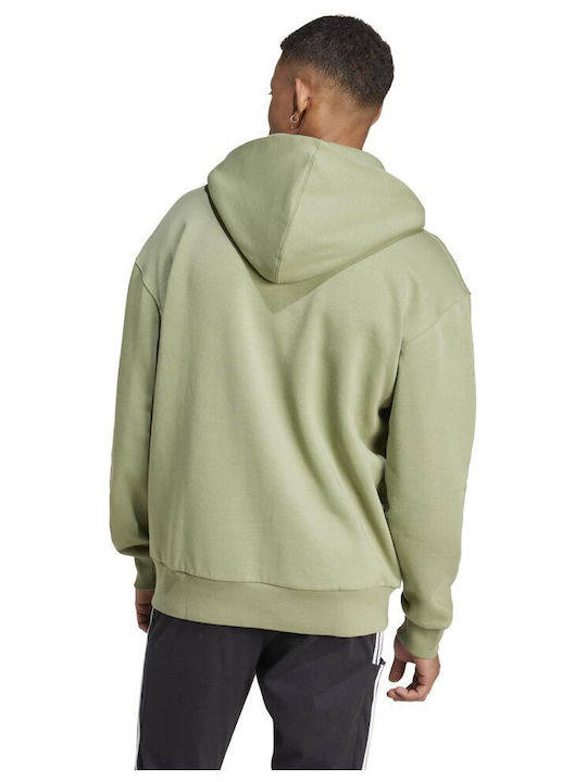 Adidas All Szn Men's Sweatshirt Jacket with Hood and Pockets Green