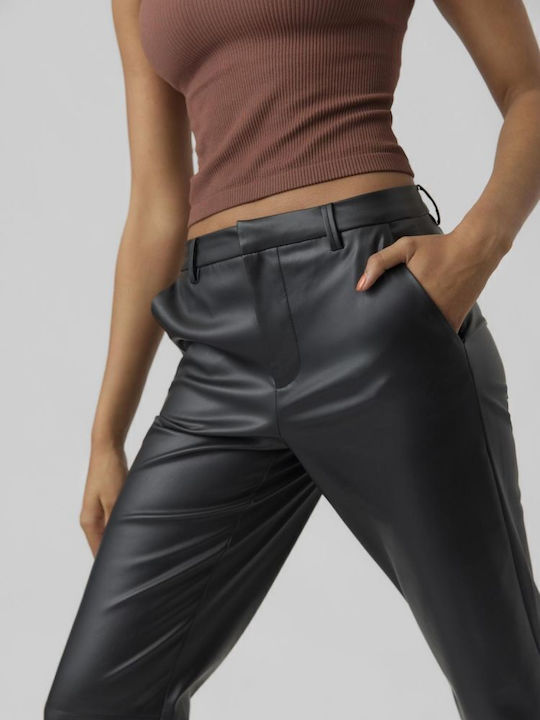 Damen Stoff Hose in Entspannter Passform Black