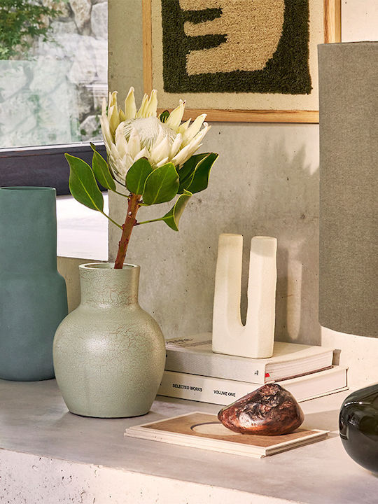 Urban Nature Culture Amsterdam Candle Holder Ceramic in White Color 5x20x20cm 1pcs