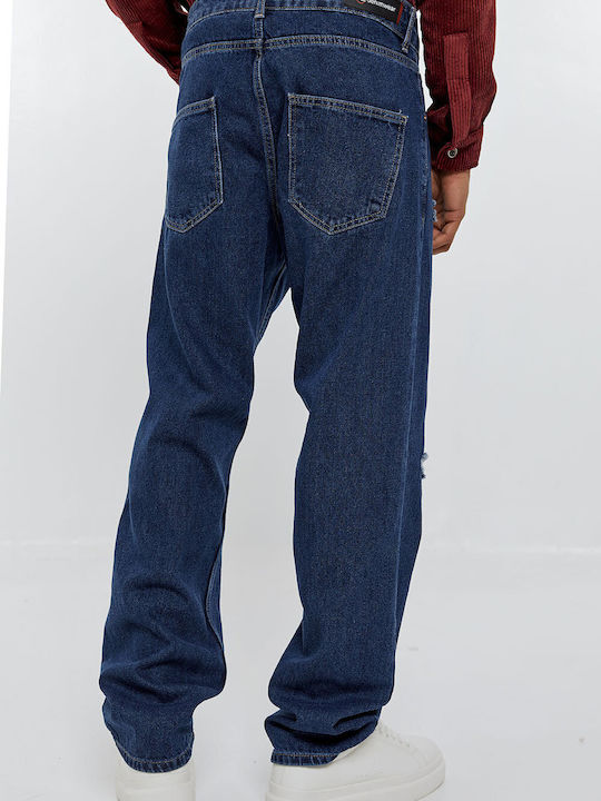 Men's Denim Pants in Loose Fit Dark Blue