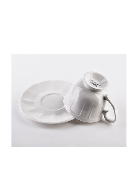 Mondex Φλιτζάνι Καφέ από Πορσελάνη Λευκό 250ml
