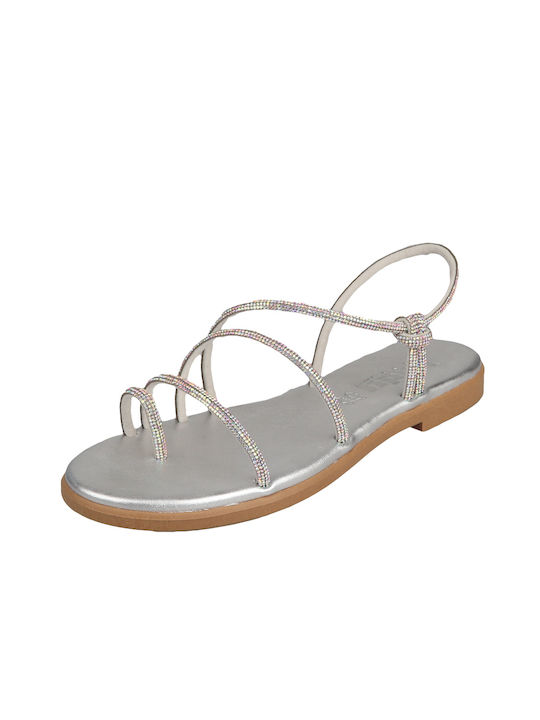 Verraros Women's Flat Sandals in Silver Color