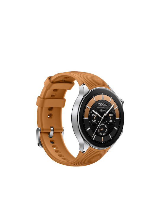 Oppo Watch X Stainless Steel 47mm Waterproof with Heart Rate Monitor (Mars Brown)