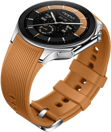 Oppo Oppo Watch X Stainless Steel 47mm Waterproof with Heart Rate Monitor Mars Brown M/L