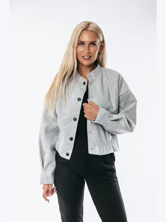 Dress Up Women's Short Lifestyle Jacket for Winter Grey