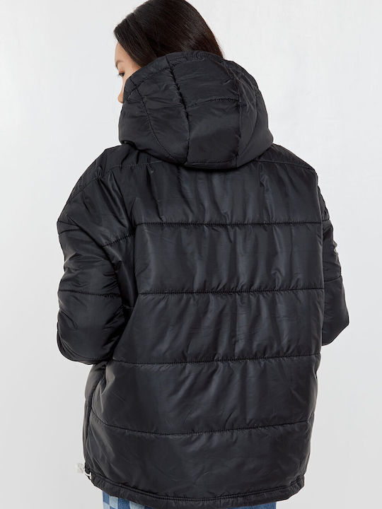 Women's Short Lifestyle Jacket for Winter with Hood White