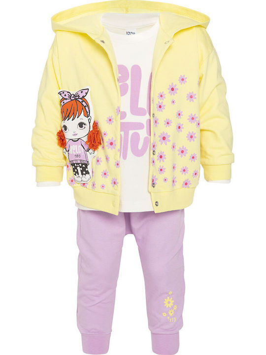 Baby Clothing Set 3pcs T-shirt Pants Tracksuit + Jacket Yellow Baby Clothing Set 3pcs T-shirt Pants Tracksuit + Jacket Yellow