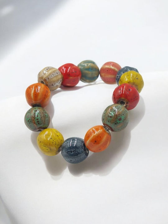 Bone Bracelet with Multicolored Stones