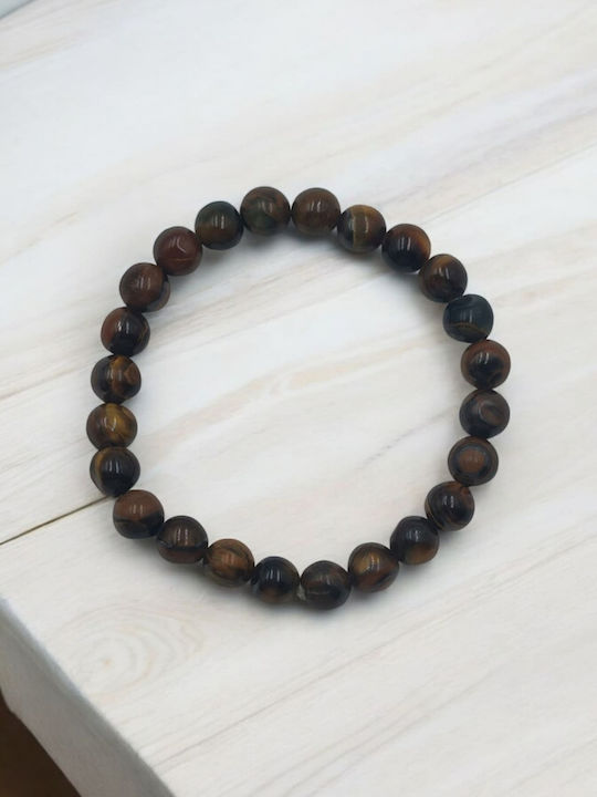 Elastic Bracelet with Tiger Eye Semi-Precious Bead