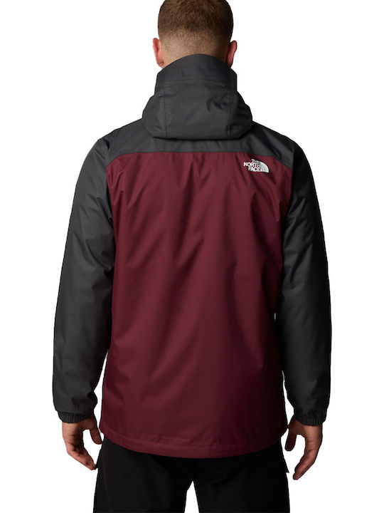 The North Face Quest Triclimate 3 in 1 Men's Winter Jacket Waterproof and Windproof Burgundy