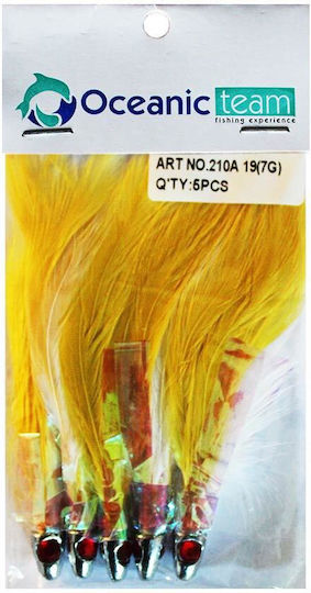 Oceanic Team Jig Feathers for Bonito 5 pcs Pa_color White